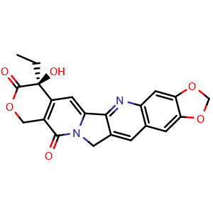 Chemical structure of 10,11-methylenedioxycamptothecin , CAS 135415-73-5, AChemBlock U142718