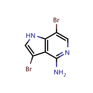 Chemical structure of 3,7-dibromo-1H-pyrrolo[3,2-c]pyridin-4-amine , AChemBlock U142748