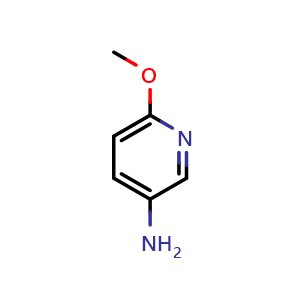 Chemical structure of 6-methoxypyridin-3-amine , CAS 6628-77-9, AChemBlock U142765