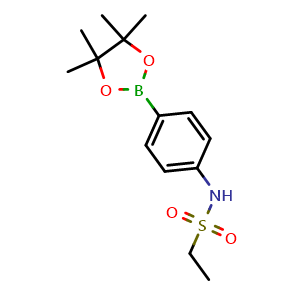 Chemical structure of N-(4-(4,4,5,5-tetramethyl-1,3,2-dioxaborolan-2-yl)phenyl)ethanesulfonamide , CAS 1256359-16-6, AChemBlock V142783
