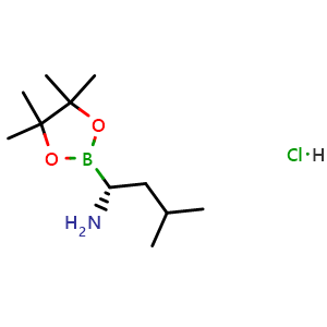Chemical structure of (R)-3-methyl-1-(4,4,5,5-tetramethyl-1,3,2-dioxaborolan-2-yl)butan-1-amine hydrochloride , CAS 1243174-57-3, AChemBlock V142796
