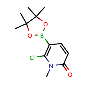 Chemical structure of 6-chloro-1-methyl-5-(4,4,5,5-tetramethyl-1,3,2-dioxaborolan-2-yl)pyridin-2(1H)-one , CAS 2088451-38-9, AChemBlock V142816