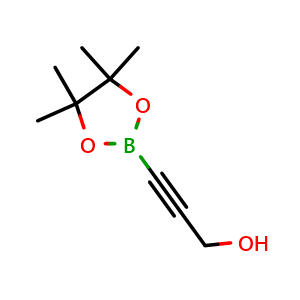 Chemical structure of 3-(4,4,5,5-tetramethyl-1,3,2-dioxaborolan-2-yl)prop-2-yn-1-ol , AChemBlock V142859