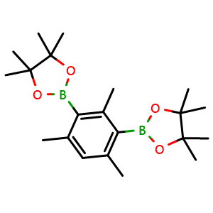 Chemical structure of 2,2'-(2,4,6-trimethyl-1,3-phenylene)bis(4,4,5,5-tetramethyl-1,3,2-dioxaborolane) , CAS 1810858-72-0, AChemBlock V142882