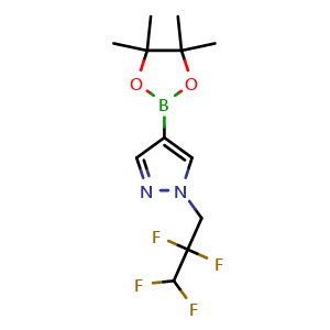 Chemical structure of 1-(2,2,3,3-tetrafluoropropyl)-4-(4,4,5,5-tetramethyl-1,3,2-dioxaborolan-2-yl)-1H-pyrazole , CAS 2246649-11-4, AChemBlock V142904