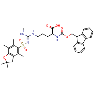(2S)-2-{[(9H-fluoren-9-ylmethoxy)carbonyl]amino}-5-[((E)-(methylamino){[(2,2,4,6,7-pentamethyl-2,3-dihydro-1-benzofuran-5-yl)sulfonyl]imino}methyl)amino]pentanoic acid