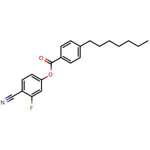 Chemical structure of 4-Cyano-3-fluorophenyl-4-heptylbenzoate , CAS 86776-54-7, AChemBlock V143010