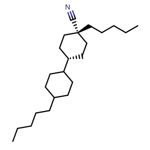 Chemical structure of [1,1'-Bicyclohexyl]-4-carbonitrile,4,4'-dipentyl-, (cis,trans)- , CAS 88510-89-8, AChemBlock V143015