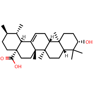 Chemical structure of Ursolic Acid , CAS 77-52-1, AChemBlock V143035
