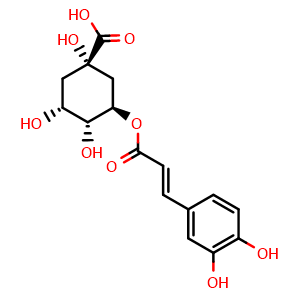 Chemical structure of Chlorogenic Acid , CAS 327-97-9, AChemBlock V143040