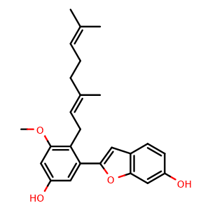 Chemical structure of Mulberrofuran A , CAS 68978-04-1, AChemBlock V143048