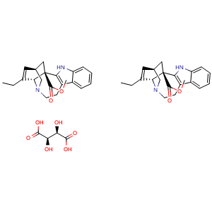 Chemical structure of Catharanthine hemitartrate , CAS 4168-17-6, AChemBlock V143062