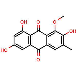 Chemical structure of 2-hydroxyl emodin-1-methyl ether , CAS 346434-45-5, AChemBlock V143070