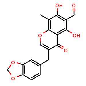 Chemical structure of 6-aldehydo-isoophiopogonone A , CAS 112500-90-0, AChemBlock V143115