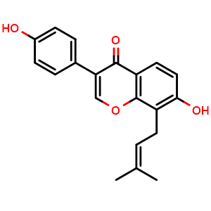 Chemical structure of 8-Prenyldaidzein , CAS 135384-00-8, AChemBlock V143126