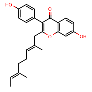Chemical structure of 8-Geranyl daidzein , CAS 1072940-16-9, AChemBlock V143127