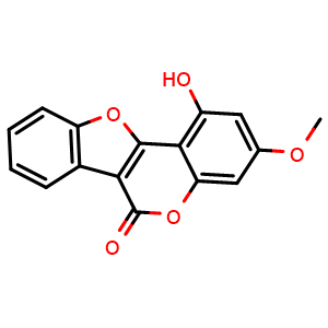 Chemical structure of 3'-methoxycoumestrol , CAS 13360-66-2, AChemBlock V143128