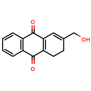 Chemical structure of 2-hydroxymethyl3-hydroanthraquinone , CAS 68243-30-1, AChemBlock V143134