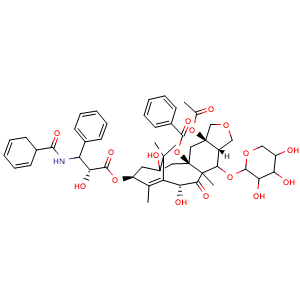 Chemical structure of 10-Deacetyl-7-xylosyl paclitaxel , CAS 90332-63-1, AChemBlock V143145