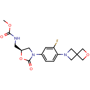 methyl (S)-((3-(3-fluoro-4-(2-oxa-6-azaspiro[3.3]heptan-6-yl)phenyl)-2-oxooxazolidin-5-yl)methyl)carbamate
