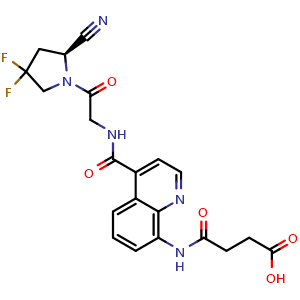 (S)-4-((4-((2-(2-cyano-4,4-difluoropyrrolidin-1-yl)-2-oxoethyl)carbamoyl)quinolin-8-yl)amino)-4-oxobutanoic acid