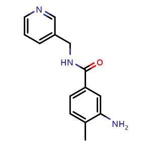 Chemical structure of 3-Amino-4-methyl-N-(3-pyridylmethyl)benzamide , CAS 85366-81-0, AChemBlock V143188