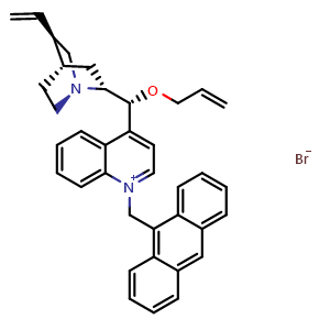 Chemical structure of O-Allyl-N-(9-anthracenylmethyl)cinchonidinium Bromide , CAS 200132-54-3, AChemBlock V143204