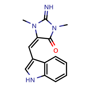 (E)-5-[(3-Indolyl)methylene]-2-imino-1,3-dimethyl-4-imidazolidinone