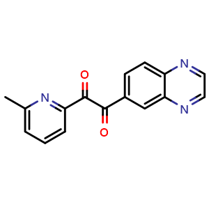 Chemical structure of 1-(6-Methyl-2-pyridyl)-2-(6-quinoxalinyl)-1,2-ethanedione , CAS 364050-21-5, AChemBlock V143311