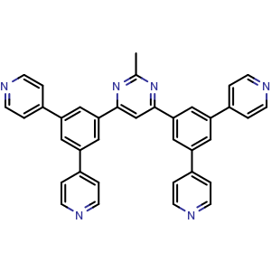 Chemical structure of 4,6-Bis[3,5-di(4-pyridyl)phenyl]-2-methylpyrimidine , CAS 1030380-51-8, AChemBlock V143322