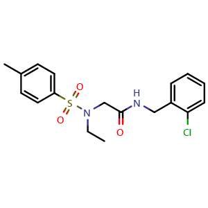 Chemical structure of N-(2-Chlorobenzyl)-2-(N-ethyl-4-methylphenylsulfonamido)acetamide , CAS 838843-33-7, AChemBlock V143336