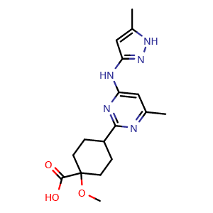 1-Methoxy-4-[4-methyl-6-[(5-methyl-3-pyrazolyl)amino]-2-pyrimidinyl]cyclohexanecarboxylic Acid