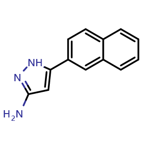 Chemical structure of 3-Amino-5-(2-naphthyl)pyrazole , CAS 209224-90-8, AChemBlock V143352
