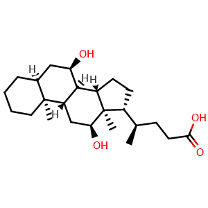 Chemical structure of 7alfa,12alfa±-Dihydroxy-5beta-cholan-24-oic Acid , CAS 566-17-6, AChemBlock V143391