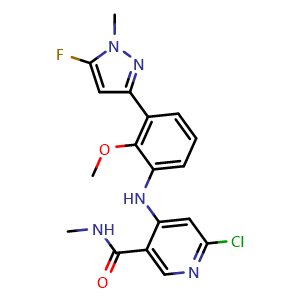 6-Chloro-4-[[3-(5-fluoro-1-methyl-3-pyrazolyl)-2-methoxyphenyl]amino]-N-methylnicotinamide