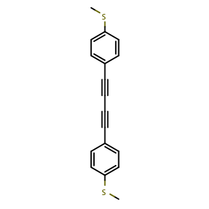 Chemical structure of 1,4-Bis[4-(methylthio)phenyl]-1,3-butadiyne , CAS 188289-13-6, AChemBlock V143450