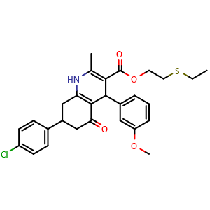 2-(Ethylthio)ethyl 7-(4-Chlorophenyl)-4-(3-methoxyphenyl)-2-methyl-5-oxo-1,4,5,6,7,8-hexahydroquinoline-3-carboxylate