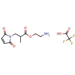 Chemical structure of 2-Aminoethyl 3-(2,5-Dioxo-2,5-dihydro-1H-pyrrol-1-yl)-2-methylpropanoate Trifluoroacetate , AChemBlock V143518