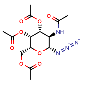 Chemical structure of 2-Acetamido-2-deoxy-3,4,6-tri-O-acetyl-beta-D-galactopyranosyl Azide , CAS 39541-20-3, AChemBlock V143537