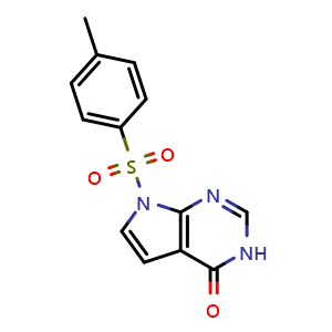Chemical structure of 7-Tosyl-3H-pyrrolo[2,3-d]pyrimidin-4(7H)-one , CAS 2250241-69-9, AChemBlock V143549