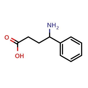 Chemical structure of g-Amino-benzenebutanoic acid , CAS 1011-60-5, AChemBlock V143607