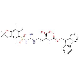 Chemical structure of Fmoc-norArg(Pbf)-OH , CAS 1313054-32-8, AChemBlock V143612