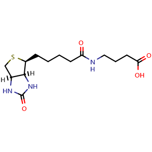 Chemical structure of N-Biotinyl-4-aminobutanoic acid , CAS 35924-87-9, AChemBlock V143629