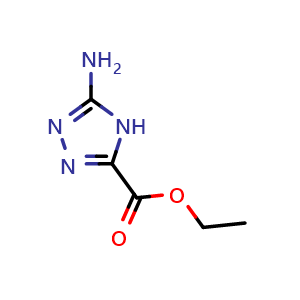 Chemical structure of Ethyl 5-amino-4H-[1,2,4]triazole-3-carboxylate , CAS 63666-11-5, AChemBlock V143675