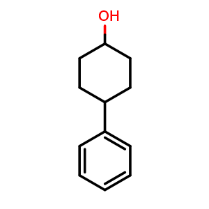 Chemical structure of 4-Phenylcyclohexanol , CAS 5437-46-7, AChemBlock V143681