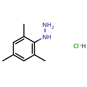 Chemical structure of 2,4,6-Trimethylphenylhydrazine hydrochloride , CAS 24006-09-5, AChemBlock V143736