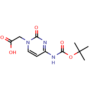 Chemical structure of N4-Boc-cytosin-1-yl acetic acid , CAS 172405-16-2, AChemBlock V143749