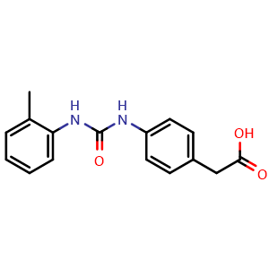 Chemical structure of 2-(4-((2-toluidinocarbonyl)amino)phenyl)acetic acid , CAS 181517-99-7, AChemBlock V143754