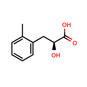 Chemical structure of (S)-2-hydroxy-3-(2-methylphenyl)-propionicacid , CAS 458528-68-2, AChemBlock V143757