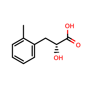 Chemical structure of (R)-2-hydroxy-3-(2-methylphenyl)-propionicacid , CAS 1932808-80-4, AChemBlock V143758